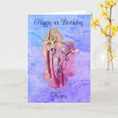 ブルーアイリスフローラアーパーソナライズされた誕生日 カード (黄色い花)