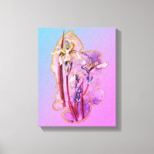 ブルーアイリスフローラアー動揺してト キャンバスプリント (正面)