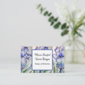 ブルーアイリスフローラフラワーズウォーターカラー名刺 名刺 (スタンド正面)