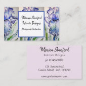 ブルーアイリスフローラフラワーズウォーターカラー名刺 名刺 (正面/裏面)