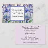 ブルーアイリスフローラフラワーズ水彩名刺 名刺 (正面/裏面)