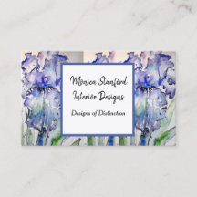 ブルーアイリスフローラフラワーズ水彩名刺