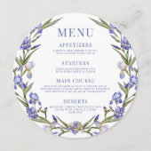 ブルーアイリスフローラリースラウンドメニューカードプレート メニュー (正面)