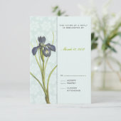 ブルーアイリスフローラ結婚式招待状RSVP 2 出欠カード (スタンド正面)