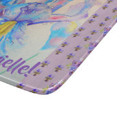 ブルーアイリスフローラ花アートガラス切り盤 カッティングボード (角)