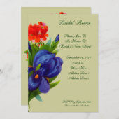 ブルーアイリスブーケフローラブライダルシャワー招待状 招待状 (正面/裏面)