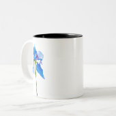 ブルーアイリスモダント水彩フローラアート ツートーンマグカップ (正面左)