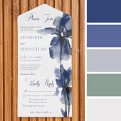 ブルーアイリスモダンフラワーディナー オールインワン招待状