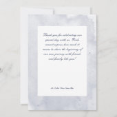 ブルーアイリスモダンフラワーブルー結婚ズ サンキューカード (裏面)