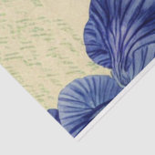 ブルーアイリス花ヴィンテージエフェメラ模様 薄葉紙 (詳細)