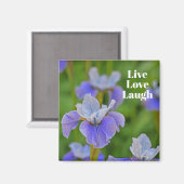 ブルーアイリス花植物写真やる気を起こさせる マグネット (正面/裏面)