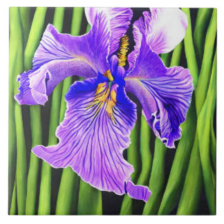 ブルーアイリス装飾セラミックタイル タイル