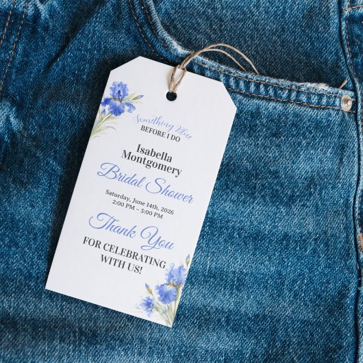 ブルーアイリス サンクス Something Blue ブライダルシャワー ギフトタグ