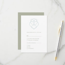 ブルーアイリッシュケルト白鳥ラブノットウェディングRSVPカード 出欠カード