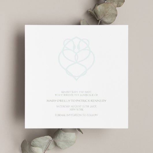 ブルーアイリッシュスワンラブノット結婚式の日付を保存 セーブザデート