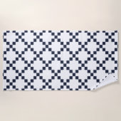 ブルーアイリ結婚ッシュのチェーンキルトパターンビーチタオル ビーチタオル (正面)