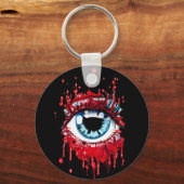 ブルーアイ・ドリップ血ホラーアート キーホルダー (裏面)