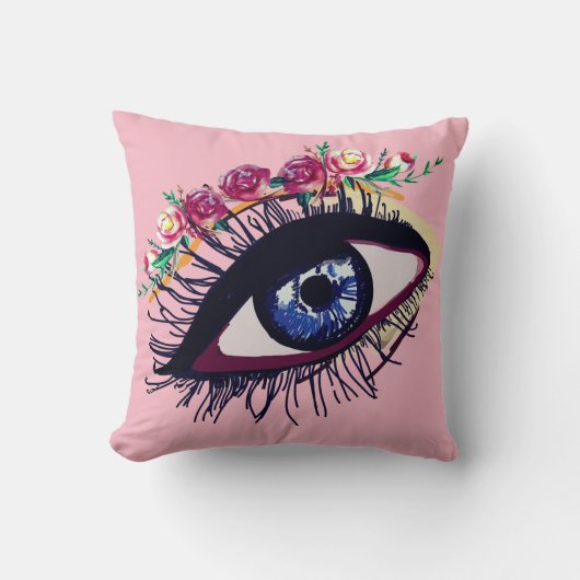 ブルーアイ&フラワーカスタムズサマークッション クッション (正面)