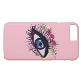 ブルーアイ&フラワーカスタムフォトケース Case-Mate iPhoneケース (裏面(横))