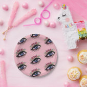 ブルーアイ&フラワーカスタム紙プレート ペーパープレート (パーティー)