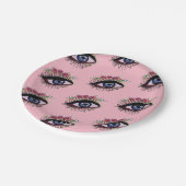 ブルーアイ&フラワーカスタム紙プレート ペーパープレート (アングル)