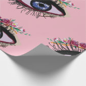 ブルーアイ&フラワーラッピング紙 ラッピングペーパー (角)