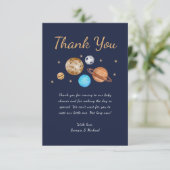 ブルーアウタースペースベビーシャワーサンキューカード サンキューカード (スタンド正面)