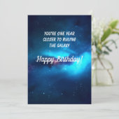 ブルーアウター王室のスペース誕生日カード 招待状 (スタンド正面)