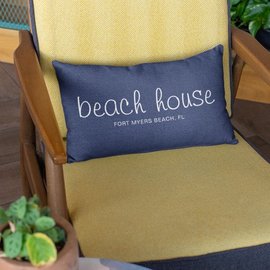 ブルーアウトドアサマー航海のビーチハウスカスタム ランバークッション