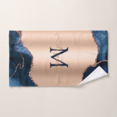 ブルーアエレガントゲスタイリッシュートマーブルバラ金ゴールド バスタオルセット (ハンドタオル)