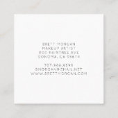 ブルーアガテシルバーグリッターメイクアップアーティスト スクエア名刺 (裏面)