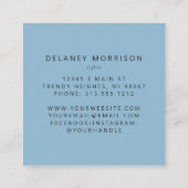 ブルーアガテシルバーグリッターラグジュアリー スクエア名刺 (裏面)