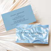 ブルーアガテシルバーグリッターラグジュアリー 名刺