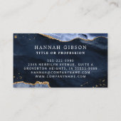 ブルーアガテスクリプトモノグラムフェイク金ゴールドグリッター 名刺 (裏面)