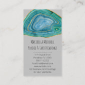 ブルーアガテスライスクリスタルサイキックメディアスピリチュアル 名刺 (裏面)