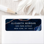 ブルーアガテマーブルウォーターカラーバラ金ゴールドグリッターラボ ラベル (インサイチュ)