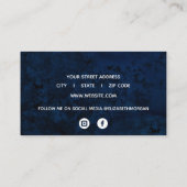 ブルーアガテマーブルウォーターカラーバラ金ゴールドグリッター 名刺 (裏面)