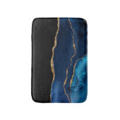 ブルーアガテマーブルシャイニーゴールデングリッターシックグラム バスマット (正面縦)