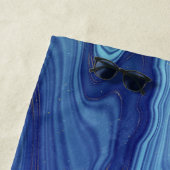 ブルーアガテマーブルモノグラム名ビーチタオル ビーチタオル (インサイチュ)