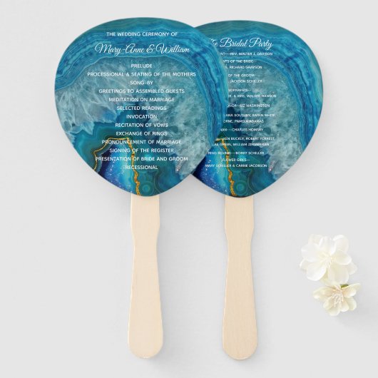 ブルーアガテ結婚式 プログラム ハンドファン (正面&裏面)