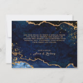 ブルーアガテ金ゴールドグリッター結婚ダストありがとう サンキューカード (裏面)