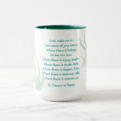 ブルーアクアのアッシジ・ドラゴンフライの聖フランシス マグカップ (中央)