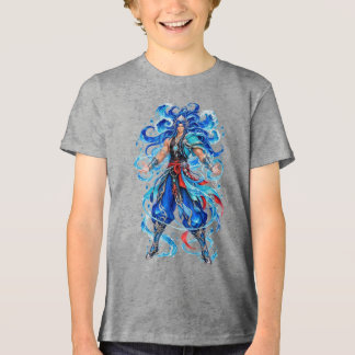 ブルーアクアの女神 ファンタジー戦士Tシャツ トライブレンドTシャツ
