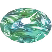 ブルーアクアウェーブメタリックルック ブラッシュドポリエステルツリースカート (アングル)