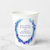 ブルーアクアウォーターのスプラッシュ水カラーリース結婚ズ 紙コップ (裏面)