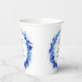 ブルーアクアウォーターのスプラッシュ水カラーリース結婚ズ 紙コップ (左)