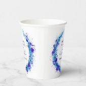 ブルーアクアウォーターのスプラッシュ水カラーリース結婚ズ 紙コップ (右)