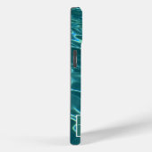 ブルーアクアウォーターパターン海波モノグラム Case-Mate iPhoneケース (裏面 / 右)