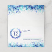 ブルーアクアウォーター結婚カラースグラス座席表 プレイスカード (外部開封)