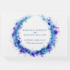 ブルーアクアウォーター結婚カラースグラス ゲストブック